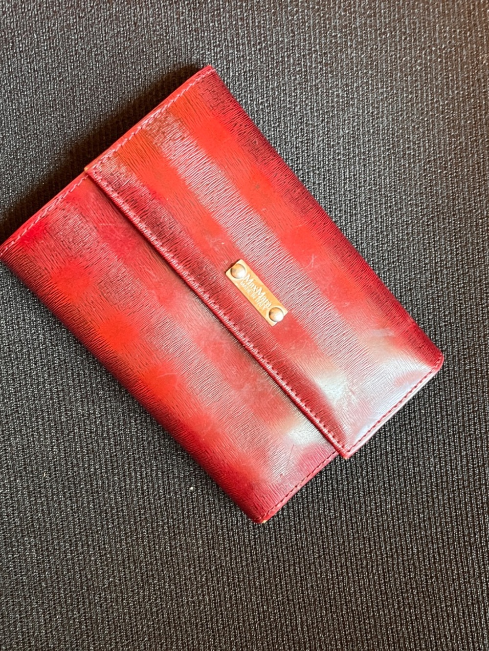 MaxMara red leather trifold wallet / organizer - excellent condition